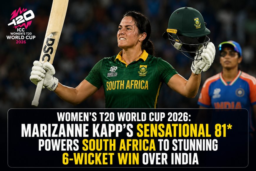 Women's T20 World Cup 2026: Marizanne Kapp's Sensational 81* Powers South Africa to Stunning 6-Wicket Win Over India