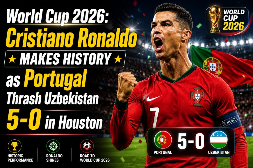 World Cup 2026: Cristiano Ronaldo Makes History as Portugal Thrash Uzbekistan 5-0 in Houston
